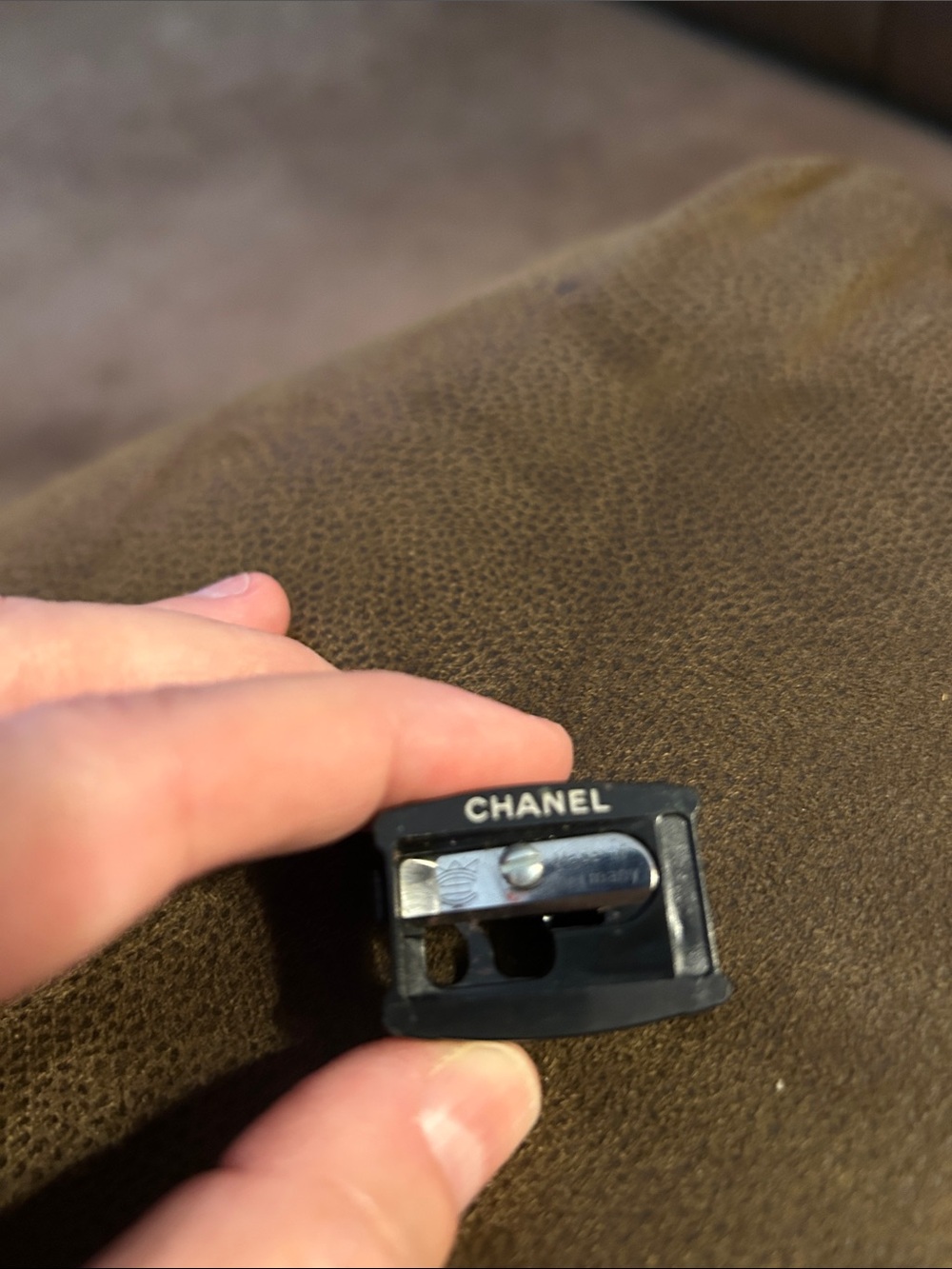 CHANEL Black and Silver Makeup Pencil Sharpeners (2)